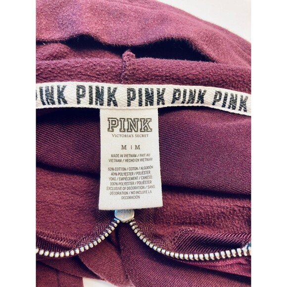 Victoria’s Secret Pink Long Sleeve Full Zip Hoodie‎ Sweatshirt Medium - Picture 7 of 9